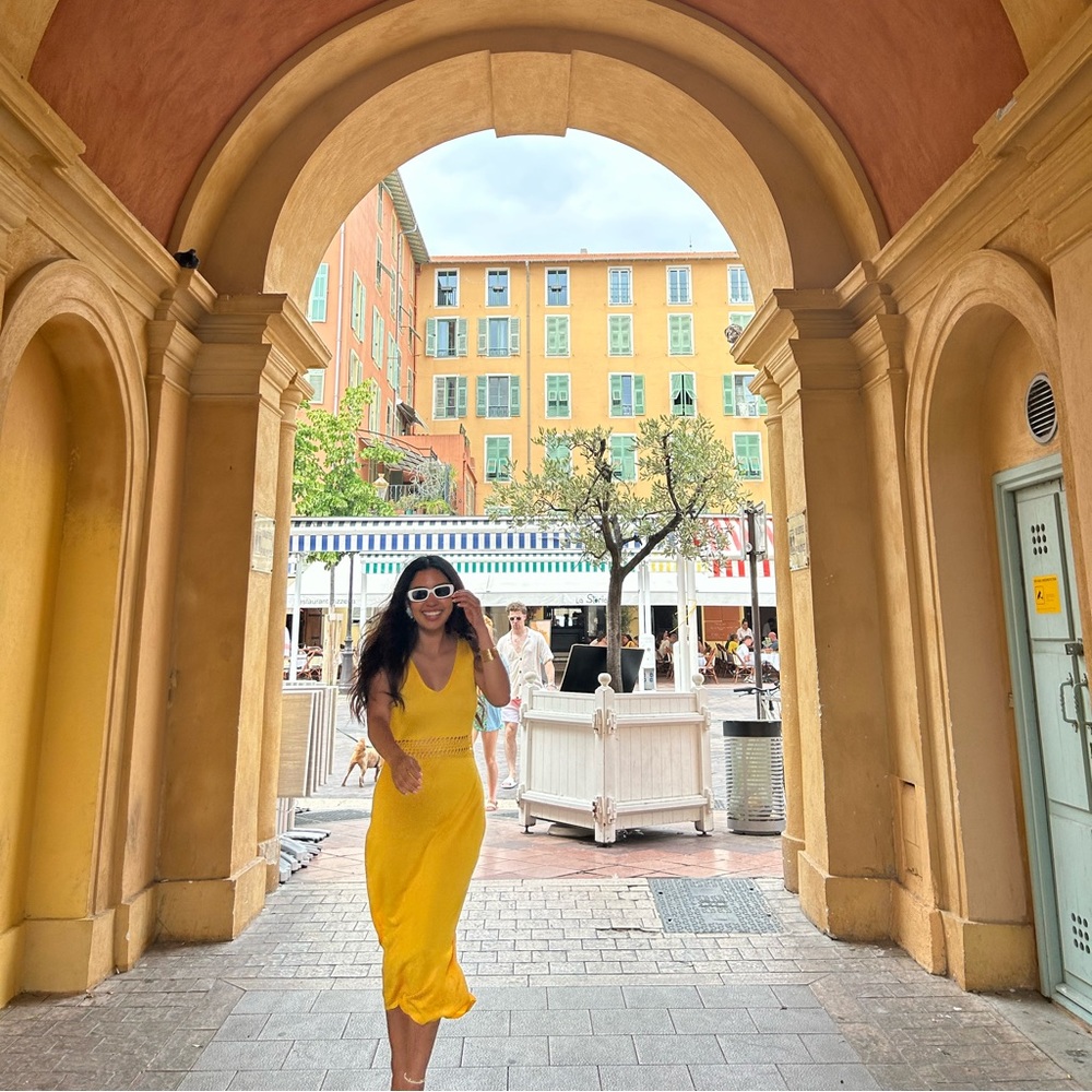 Yellow long dress